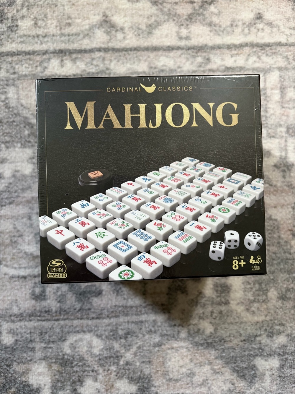 Mahjong Set — Black Box with White Tiles